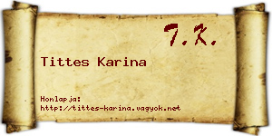 Tittes Karina névjegykártya